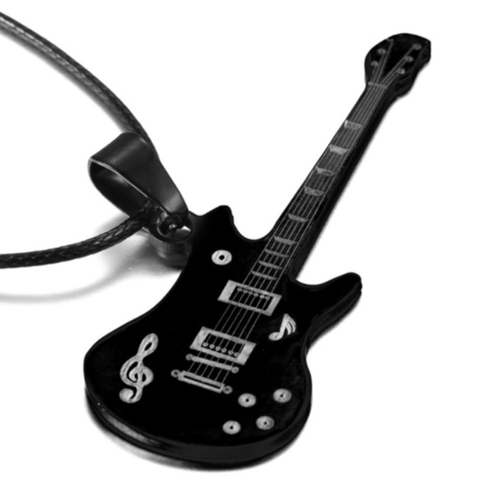 🔴 Black Guitar Necklace